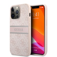 Чехол CG-MOBILE Guess 4G PU LEATHER WITH PRINTED STRIPE для iPhone 13 Pro, розовый