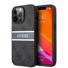 Чехол CG-MOBILE Guess 4G PU LEATHER WITH PRINTED STRIPE для iPhone 13 Pro, серый