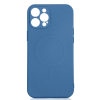 Силиконовый чехол MagSafe с микрофиброй для iPhone 12 Pro DF iMagnetcase-03 (blue)