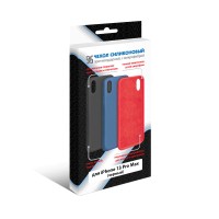 Силиконовый чехол с микрофиброй для iPhone 13 Pro Max DF iOriginal-12 (черный)
