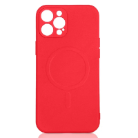 Силиконовый чехол MagSafe с микрофиброй для iPhone 12 Pro DF iMagnetcase-03 (red)