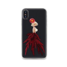 Чехол-накладка DYP Flower Case для Apple iPhone X/XS фея бордовые цветы Чехол-накладка DYP Flower Case для Apple iPhone X/XS фея бордовые цветы
