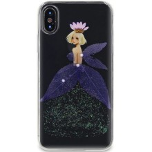 Чехол-накладка DYP Flower Case для Apple iPhone X/XS фея фиолетовые цветы Чехол-накладка DYP Flower Case для Apple iPhone X/XS фея фиолетовые цветы