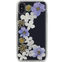 Чехол-накладка DYP Flower Case для Apple iPhone X/XS прозрачный с цветами