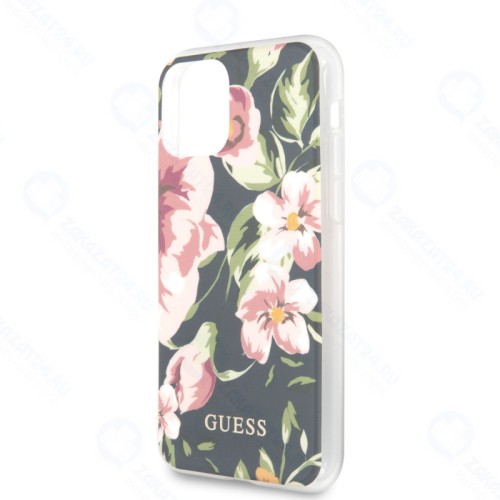 Чехол Guess Flowers для iPhone 11 Pro, синий