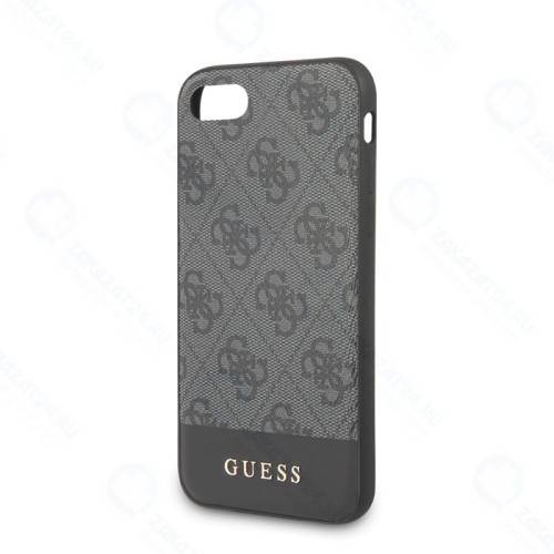 Чехол Guess Leather with Logo для iPhone SE, серый