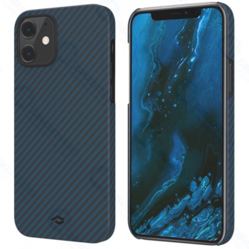 Чехол Pitaka MagEZ Case для iPhone 12 Mini , черно-синий, кевлар (арамид)
