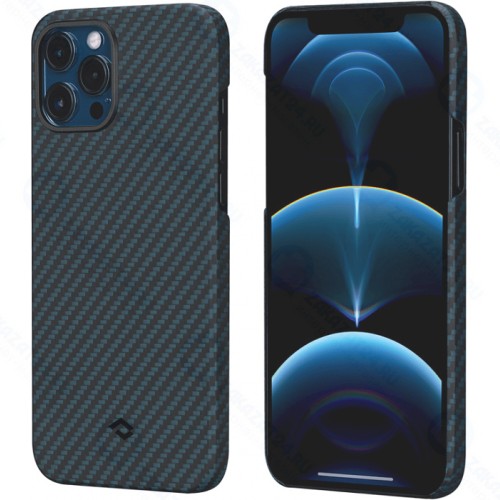 Чехол Pitaka MagEZ Case для iPhone 12 PRO Max, черно-синий , кевлар (арамид)