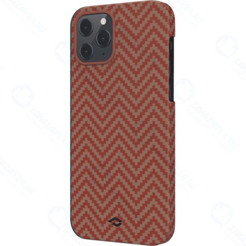 Чехол Pitaka MagEZ Case для iPhone 12 PRO Max, красно-оранжевый , кевлар (арамид)