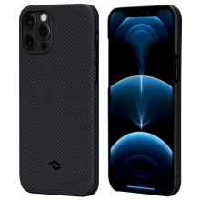 Чехол Pitaka MagEZ Case для iPhone 12 Pro, черно-серый (шахматное плетение), кевлар (арамид)