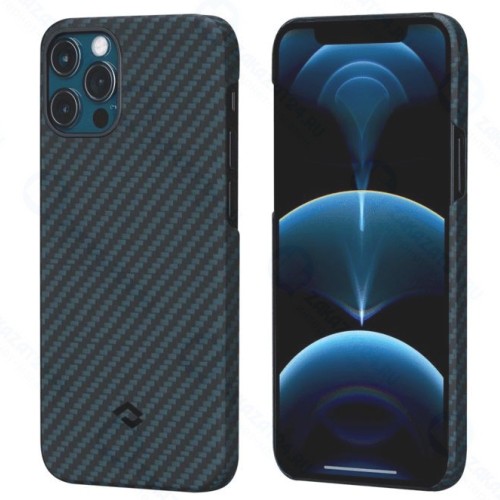 Чехол Pitaka MagEZ Case для iPhone 12 Pro, черно-синий, кевлар (арамид)