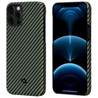 Чехол Pitaka MagEZ Case для iPhone 12 Pro, черно-зеленый, кевлар (арамид)