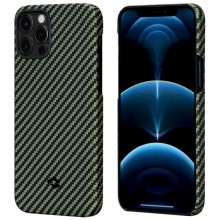 Чехол Pitaka MagEZ Case для iPhone 12 Pro, черно-зеленый, кевлар (арамид)