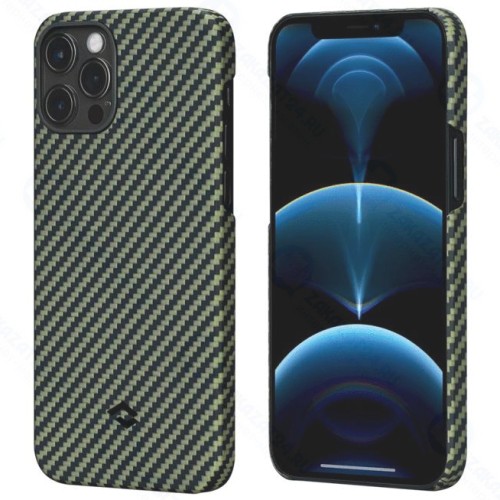 Чехол Pitaka MagEZ Case для iPhone 12 Pro, черно-зеленый, кевлар (арамид)