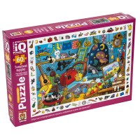 Пазл с развивающей игрой АЙРИС-ПРЕСС 28223 Зверюшки в избушке 60 эл.