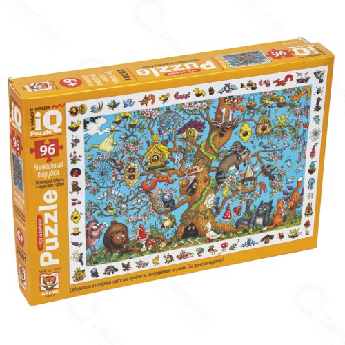 Пазл с развивающей игрой АЙРИС-ПРЕСС 28301 Кто в домике живет? 96 эл.