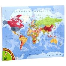 Пазл BONDIBON ВВ4663 Карта мира, 65 деталей 37х25 см