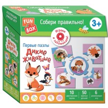 Развивающая игра FUN BOX Собери правильно! Дикие животные Развивающая игра FUN BOX Собери правильно! Дикие животные