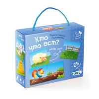 Пазл ГЕОДОМ 8861 Половинки Кто что ест? 24 дет.