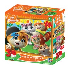 Стерео пазл PRIME 3D 44 котенка. Сюжет 2, 63 дет.