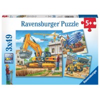 Пазл RAVENSBURGER Большие строительные машины, 3х49 эл.