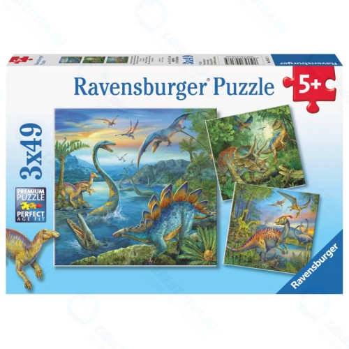 Пазл RAVENSBURGER Динозавры, 3х49 эл.