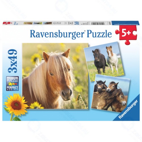 Пазл RAVENSBURGER Пони 3х49