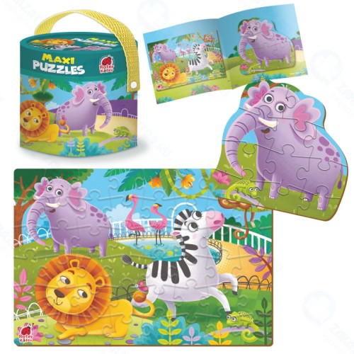Пазлы Maxi в тубусе ROTER KAFER Зоопарк RK1080-02