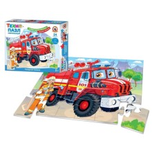 Пазл напольный РУССКИЙ СТИЛЬ 02506 Пожарная машина 24 эл.