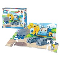 Техно-пазл напольный РУССКИЙ СТИЛЬ 02507 Экскаватор 24 эл.
