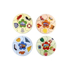 Деревянный пазл WOODLANDTOYS 149102 круглый Транспорт