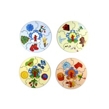 Деревянный пазл WOODLANDTOYS 149105 круглый Времена года