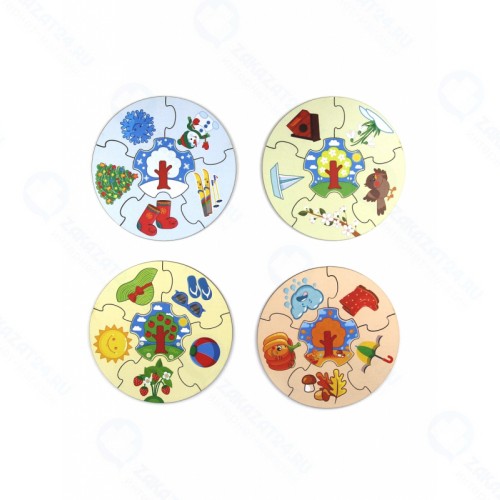 Деревянный пазл WOODLANDTOYS 149105 круглый Времена года