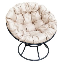 Кресло Папасан без ротанга черное + бежевая подушка Кресло Папасан без ротанга черное + бежевая подушка