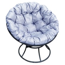 Кресло Папасан без ротанга черное + серая подушка Кресло Папасан без ротанга черное + серая подушка