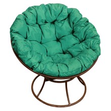 Кресло Папасан без ротанга коричневое + зеленая подушка Кресло Папасан без ротанга коричневое + зеленая подушка
