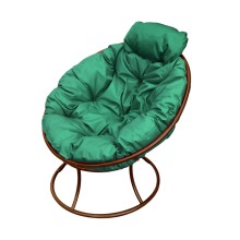 Кресло Папасан мини коричневое + зеленая подушка Кресло Папасан мини коричневое + зеленая подушка
