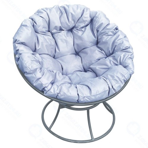 Садовое кресло M-GROUP Папасан без ротанга серое + серая подушка