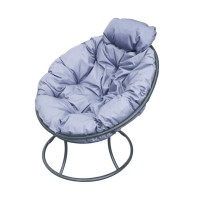 Садовое кресло M-GROUP Папасан мини без ротанга серое + серая подушка