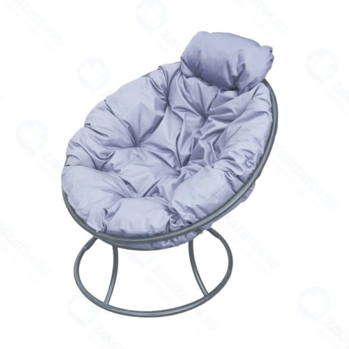 Садовое кресло M-GROUP Папасан мини без ротанга серое + серая подушка
