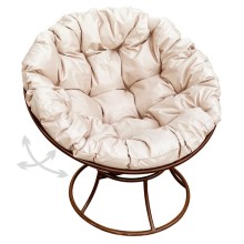 Садовое кресло M-GROUP Папасан пружинка коричневое + бежевая подушка Садовое кресло M-GROUP Папасан пружинка коричневое + бежевая подушка