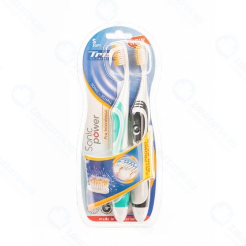 Набор электрических зубных щеток Trisa Sonicpower Akku 661864 Grey-Mint