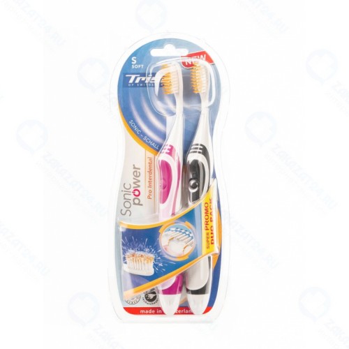 Набор электрических зубных щеток Trisa Sonicpower Akku 661864 Grey-Pink