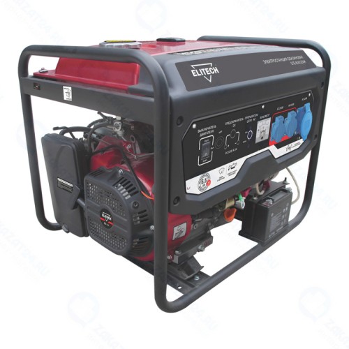 Генератор бензиновый ELITECH СГБ 8000ЕАМ (4-такт),6.5кВт,27.2А,дв-16л.с.,420см3,т\бак-25л,374гр\кВт*ч,90кг,эл.старт,счет,ATS