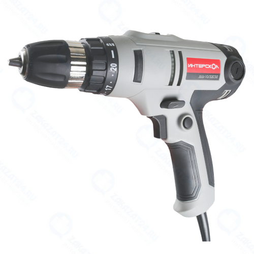 Сетевая дрель-шуруповерт ИНТЕРСКОЛ ДШ-10/320Э2, акц. 30 ЛЕТ