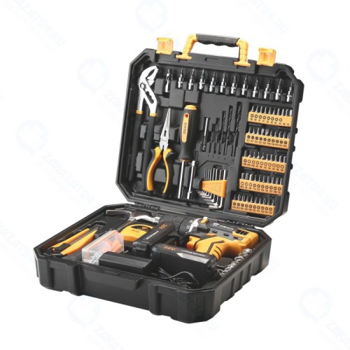 Аккумуляторная дрель-шуруповерт DEKO DKCD20FU-Li 2*20В 2Ач Li-Ion, набор 195 инструментов