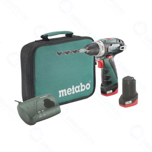Дрель-шуруповерт аккумуляторная Metabo PowerMaxx BS (600079550), 2 АКБ, быстрая ЗУ, сумка