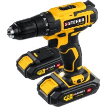 Дрель-шуруповерт STEHER CD-200-2, в кейсе, 2 АКБ (2Ач)