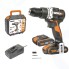 Дрель-шуруповерт аккумуляторная WORX WX352.1, 4Ач x2, ЗУ 2А, кейс