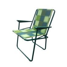 Кресло складное GARDEN STORY Фольварк мягкое (каркас зеленый, ткань зелено-серая клетка))